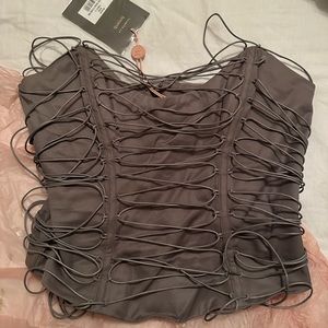 House of CB smoke lace up corset MIRABELLE . 100% authentic.